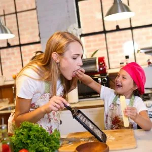 Woman with a kid