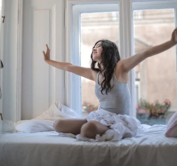 woman waking up